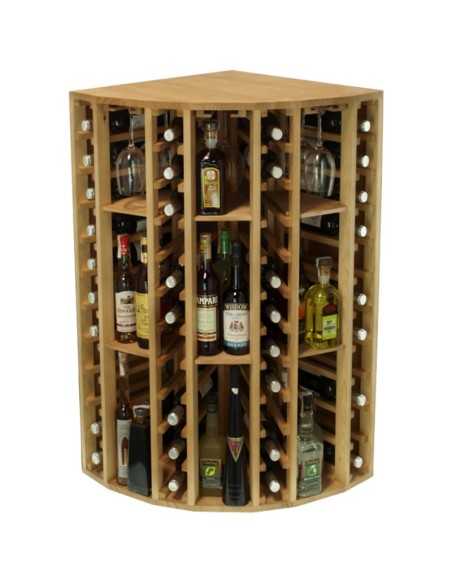 Botellero Estanteria de madera para almacenar 40 Botellas y 9 Copas