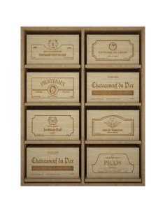 Botellero Estanteria de madera con 8 Cajas para 48 Botellas de vino
