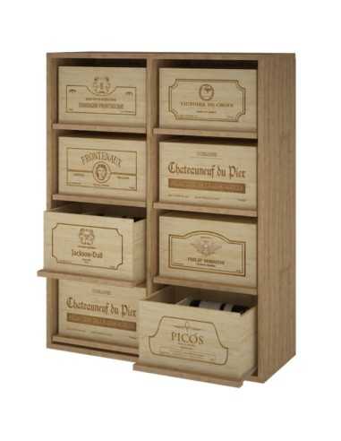 Botellero Estanteria de madera con 8 Cajas para 48 Botellas de vino